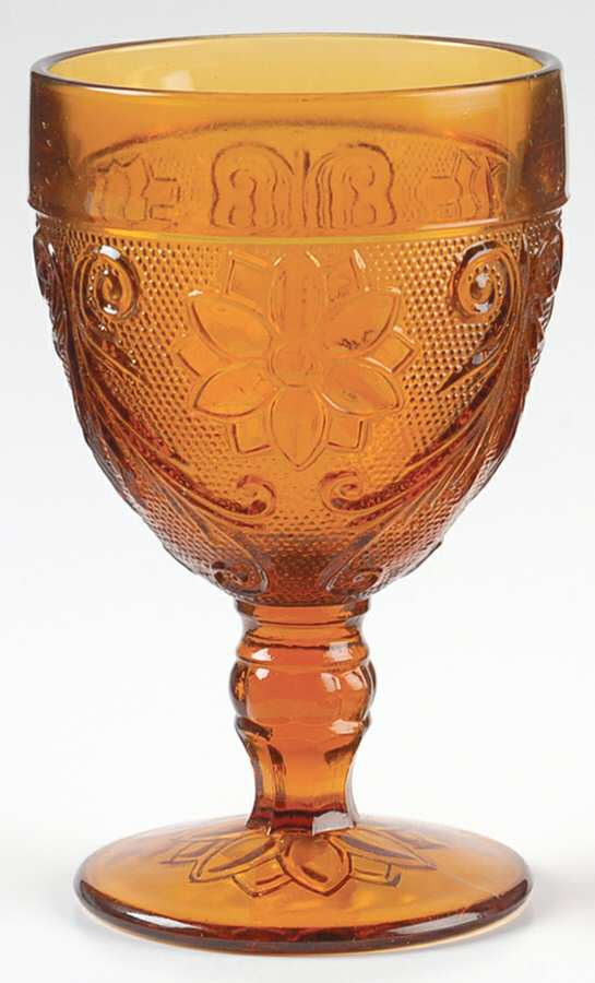 Sandwich Amber (Collection) Water Goblet by Tiara-1