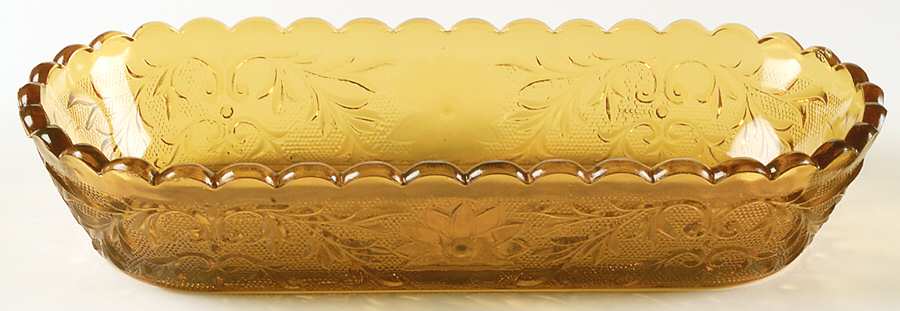 Sandwich Amber (Collection) 10" Oval Celery by Tiara-1
