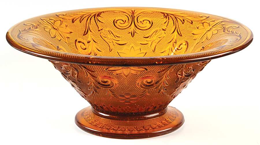 Sandwich Amber (Collection) 11" Footed Console Bowl by Tiara-1