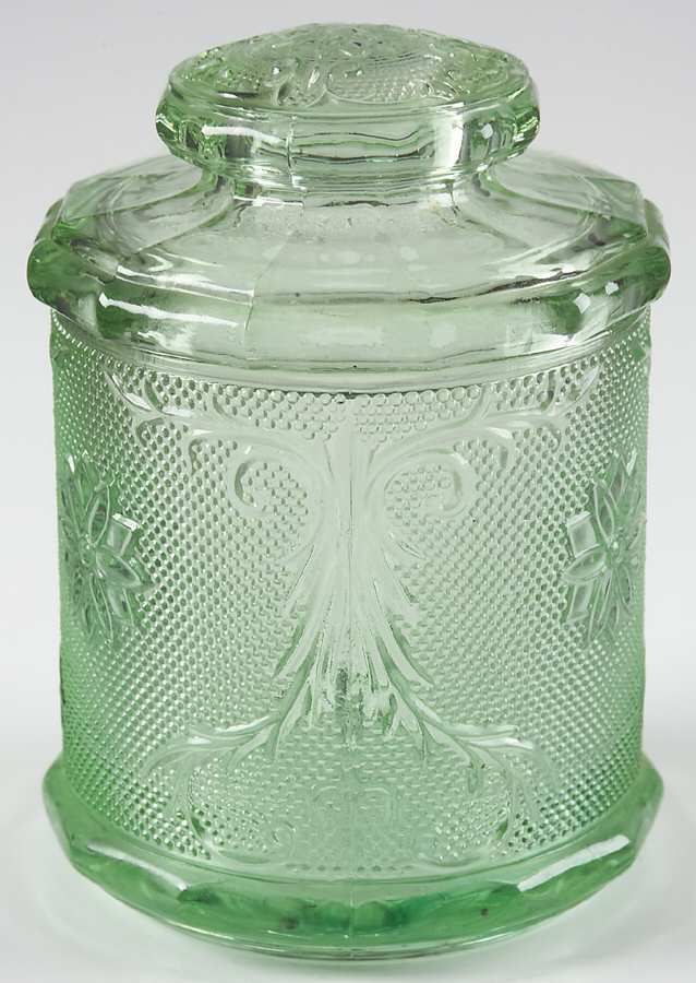 Sandwich Light Green (Chantilly Green) Medium Canister & Lid by Tiara-1
