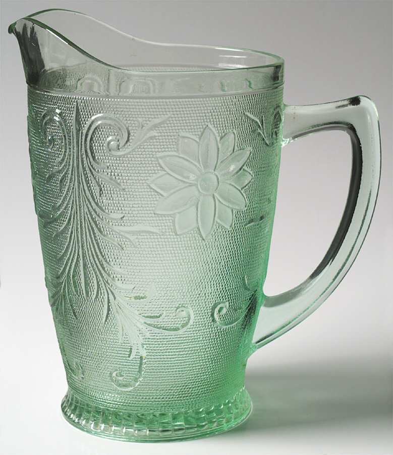 Sandwich Light Green (Chantilly Green) 64 Oz Pitcher by Tiara-1