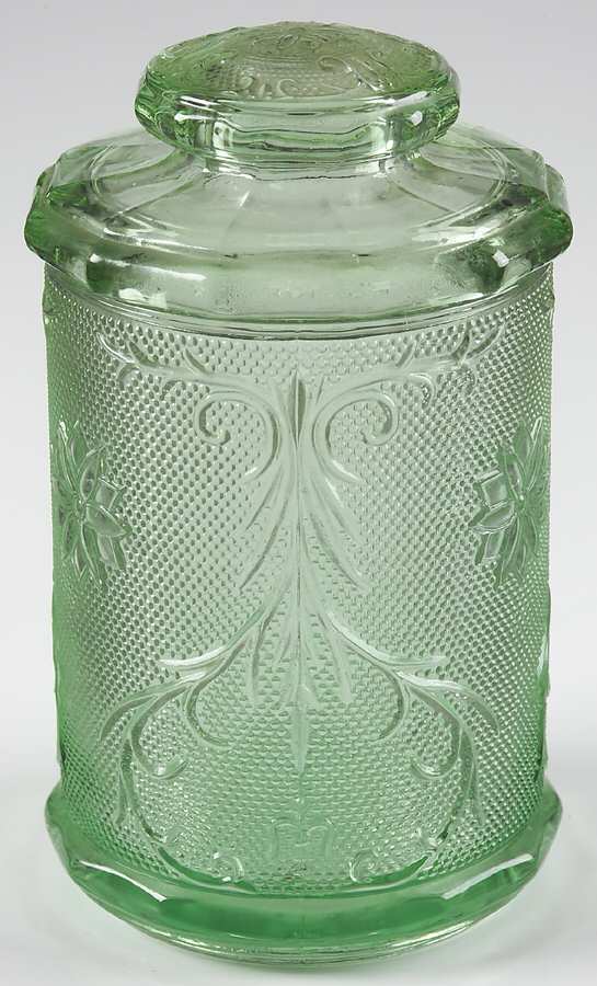 Sandwich Light Green (Chantilly Green) Large Canister & Lid by Tiara-1