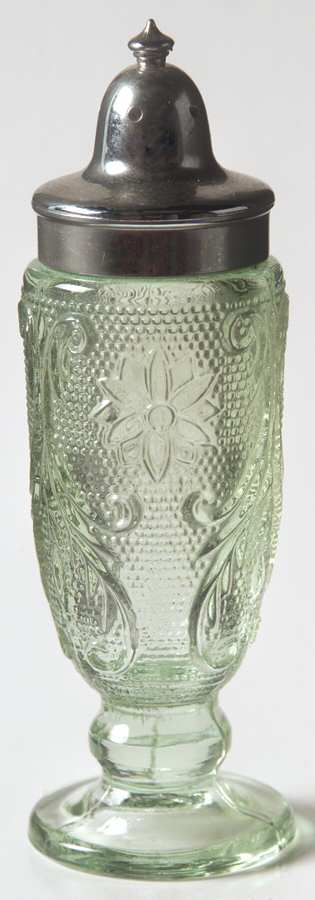 Sandwich Light Green (Chantilly Green) Footed Shaker & Plastic Lid by Tiara-1