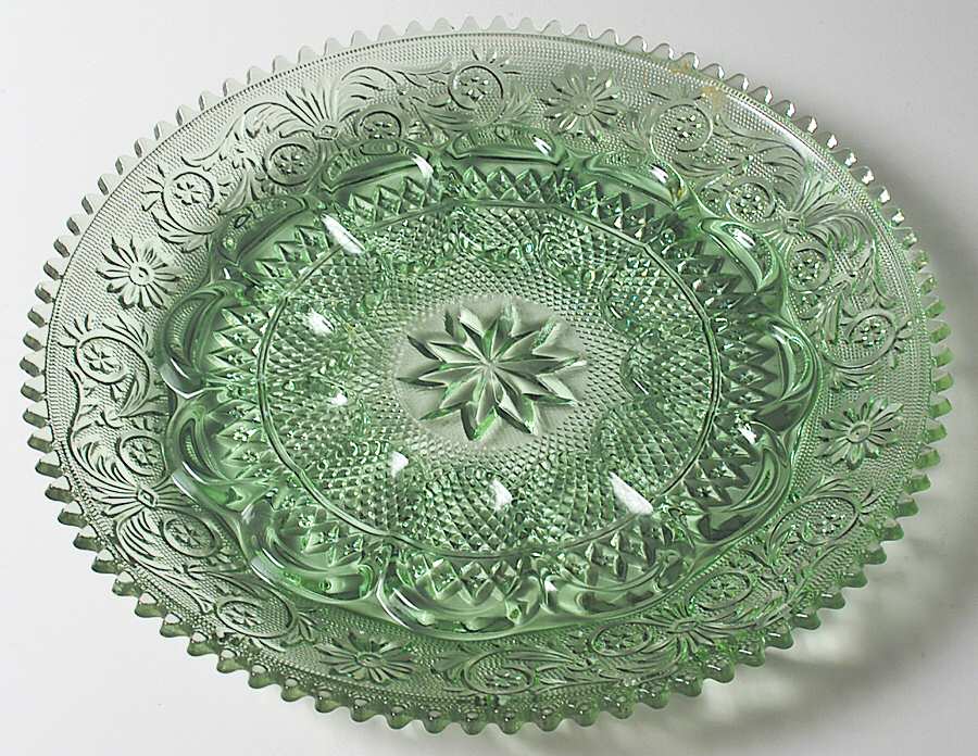 Sandwich Light Green (Chantilly Green) Deviled Egg Server by Tiara-1