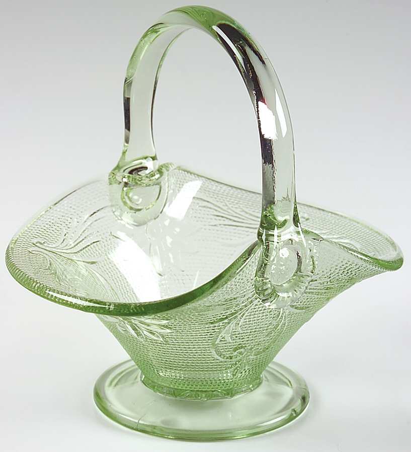 Sandwich Light Green (Chantilly Green) 7" Handled Basket by Tiara-1