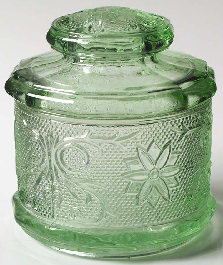 Sandwich Light Green (Chantilly Green) Small Canister & Lid by Tiara-1