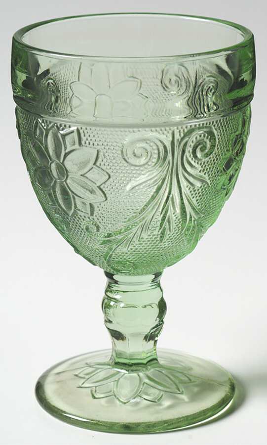 Sandwich Light Green (Chantilly Green) Water Goblet by Tiara-1