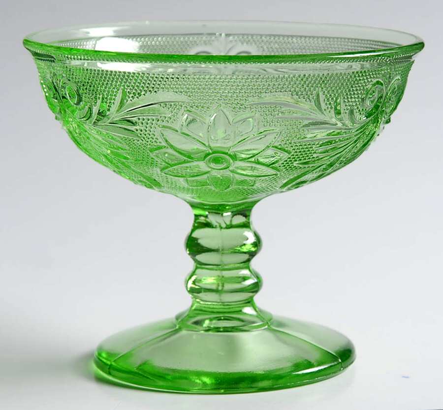 Sandwich Light Green (Chantilly Green) Champagne/Tall Sherbet by Tiara-1