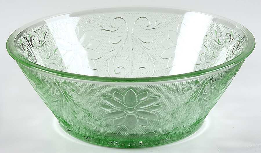 Sandwich Light Green (Chantilly Green) 8" Large Fruit Bowl by Tiara-1