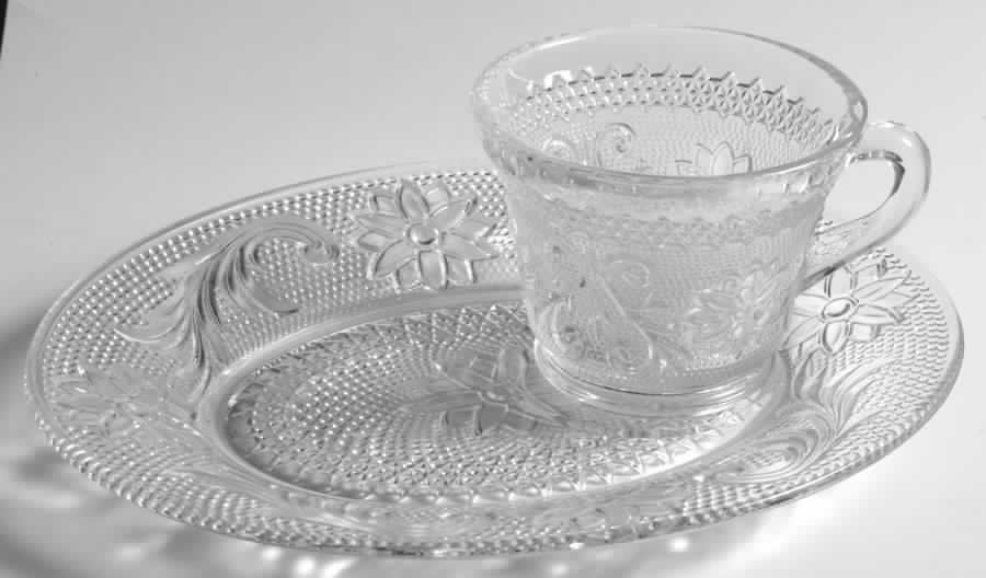 Sandwich Clear Snack Plate & Cup Set by Tiara-1