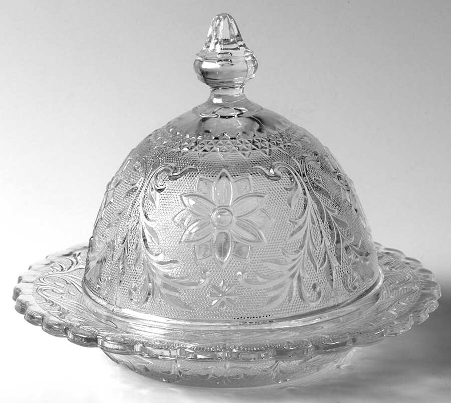 Sandwich Clear Round Covered Butter by Tiara-1