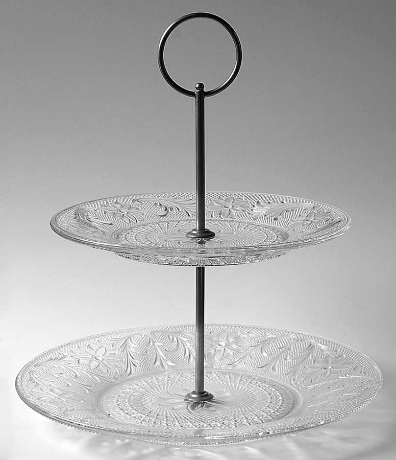 Sandwich Clear 2 Tier Serving Tray by Tiara-1