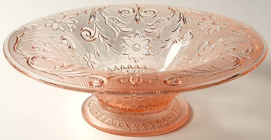 Sandwich Peach (Pink)(Collection) 11" Footed Console Bowl by Tiara-1