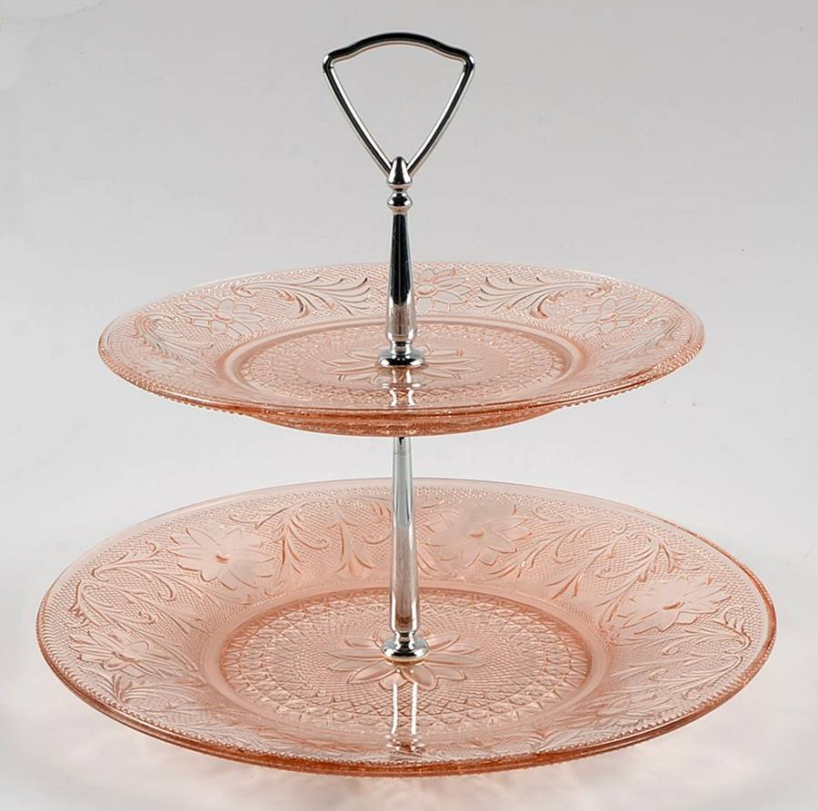 Sandwich Peach (Pink)(Collection) 2 Tier Serving Tray by Tiara-1