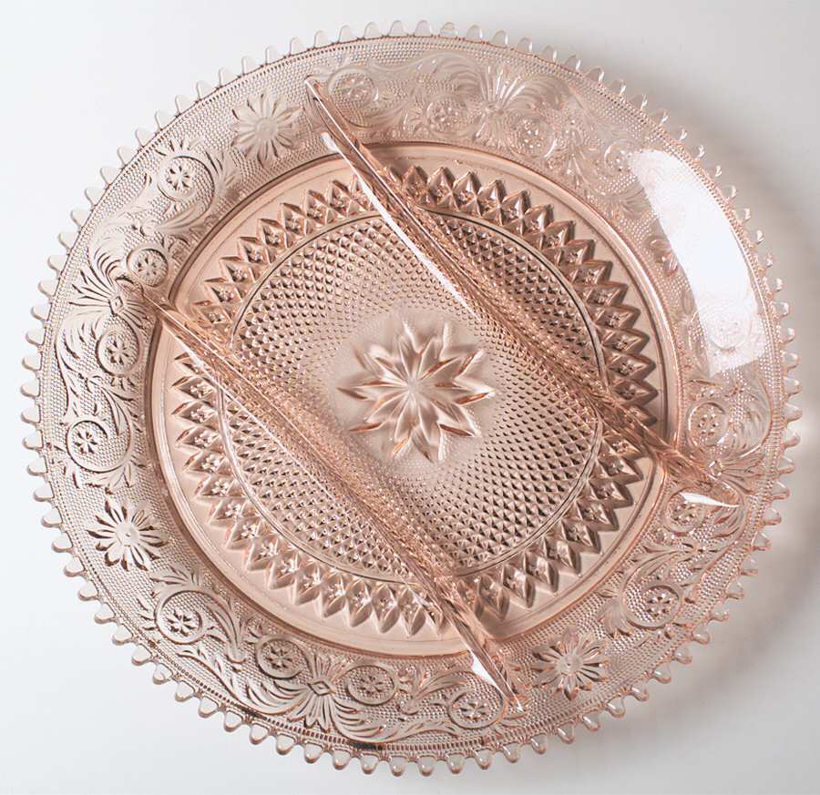 Sandwich Peach (Pink)(Collection) 12" Round 3 Part Relish by Tiara-1