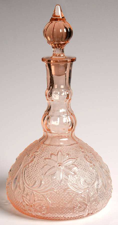 Sandwich Peach (Pink)(Collection) Decanter & Stopper by Tiara-1