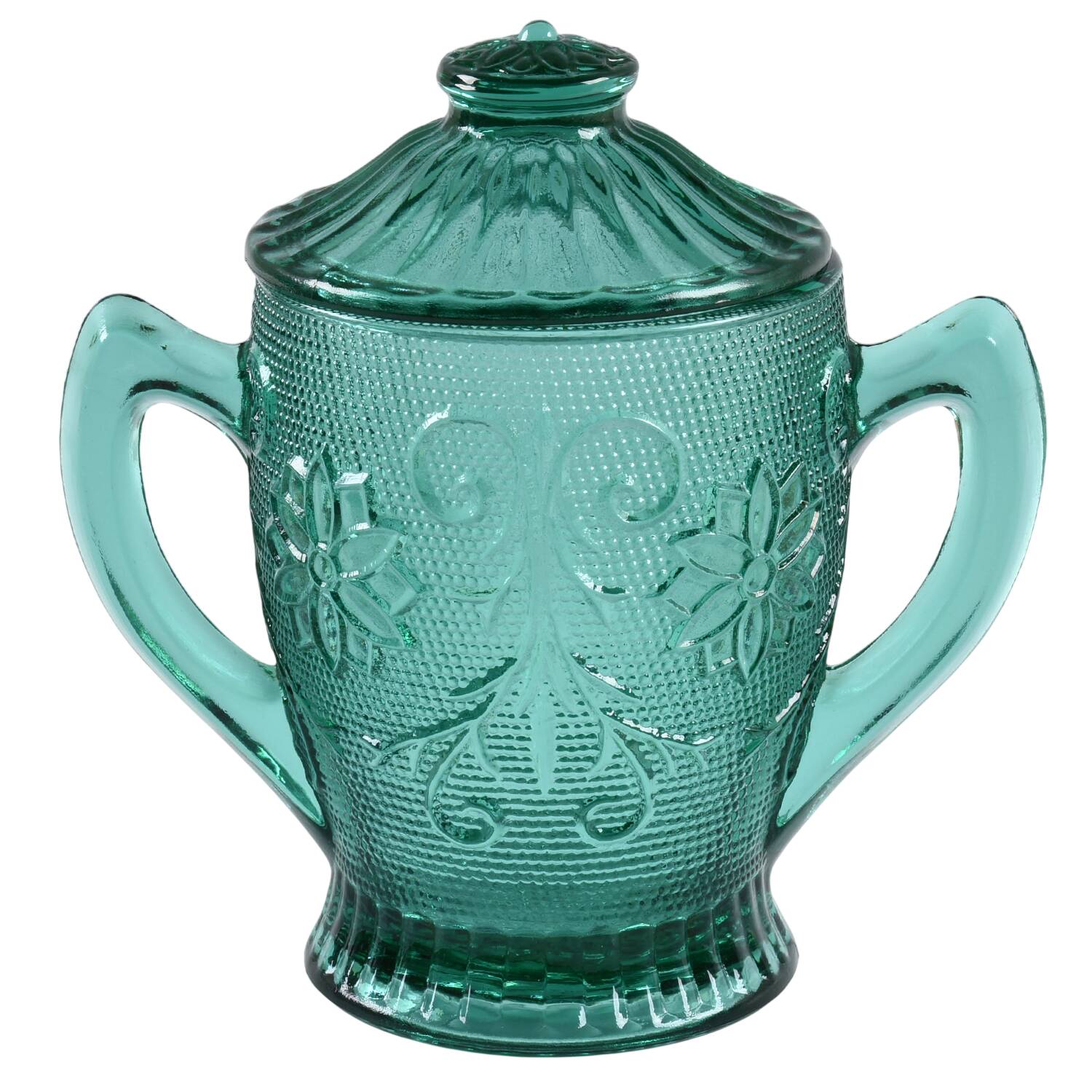 Sandwich Spruce Green(Collection) Sugar Bowl & Lid by Tiara-1
