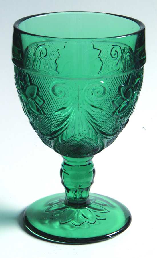 Sandwich Spruce Green(Collection) Water Goblet by Tiara-1
