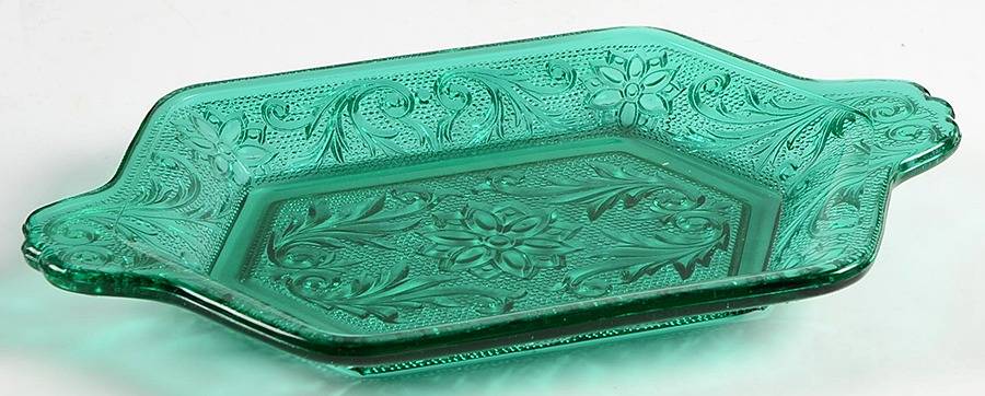 Sandwich Spruce Green(Collection) Individual Creamer/Sugar, Tray Only by Tiara-1