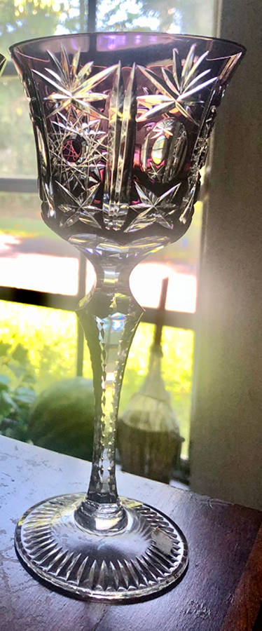 Paris Cranberry Tall Water Goblet by Justin Tharaud-1