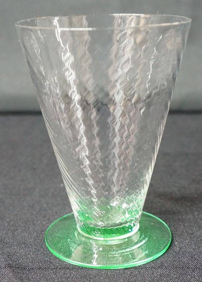 14187 Green Spiral Optic Oyster or Fruit Cocktail by Tiffin-Franciscan-1