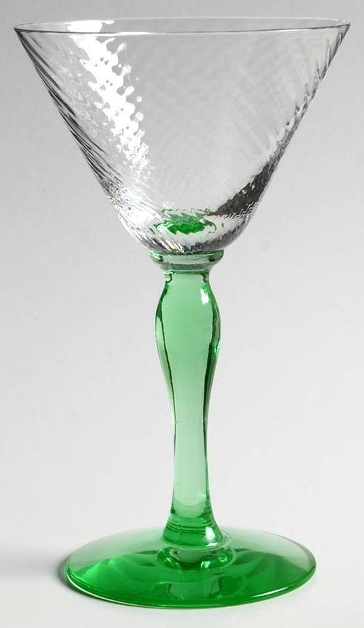 14187 Green Spiral Optic Liquor Cocktail by Tiffin-Franciscan-1