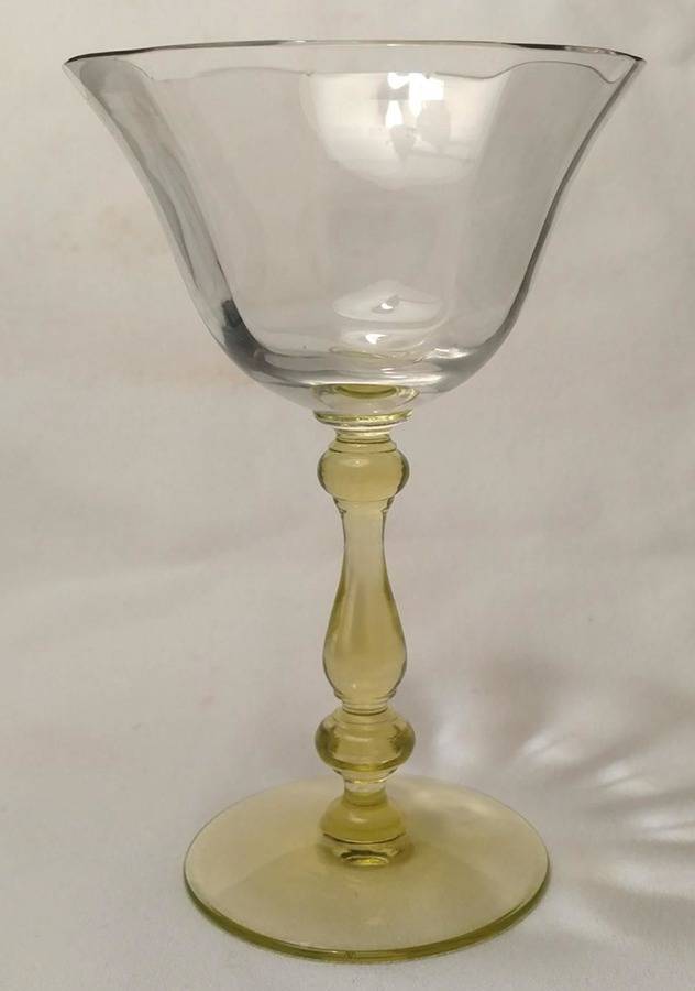 15001 Vaseline Champagne/Tall Sherbet by Tiffin-Franciscan-1