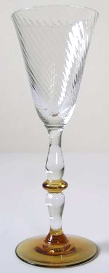 15003 Spiral Optic (Amber Accent) Wine Glass by Tiffin-Franciscan-1