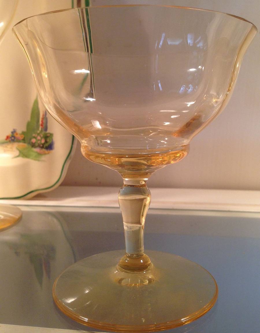 15042 Yellow (Mandarin) Low Sherbet by Tiffin-Franciscan-1