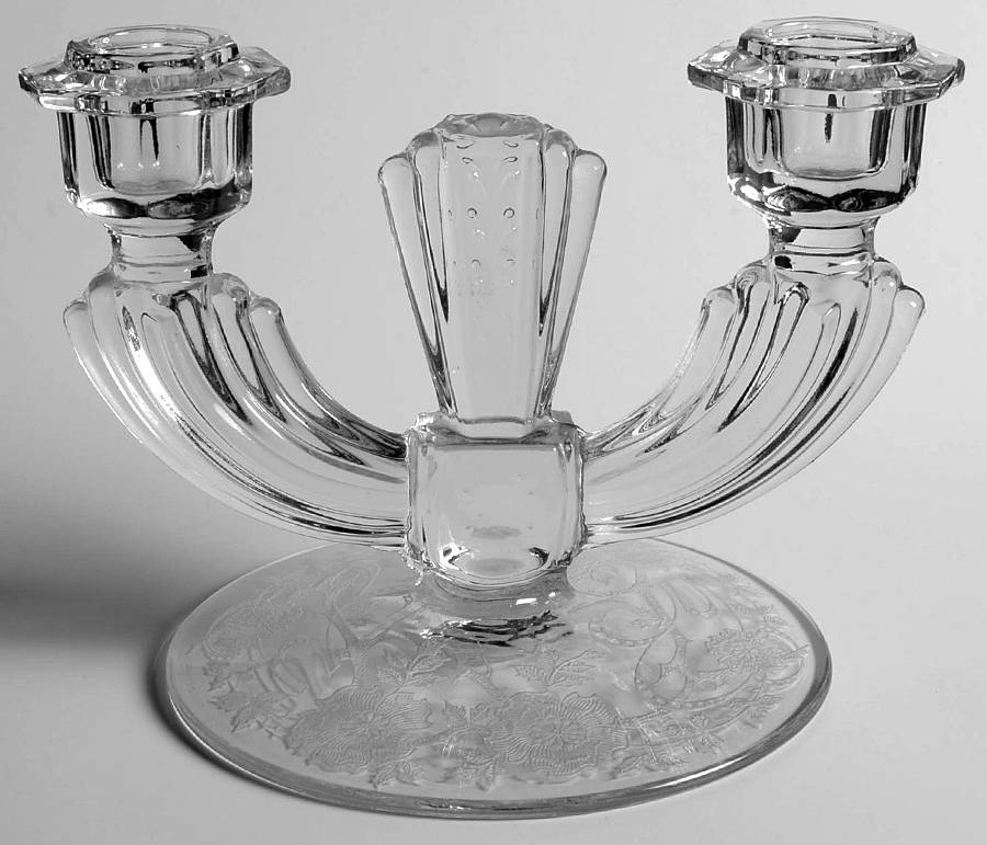 Etch 601 (Stem 2000) Double Light Candlestick by Tiffin-Franciscan-1