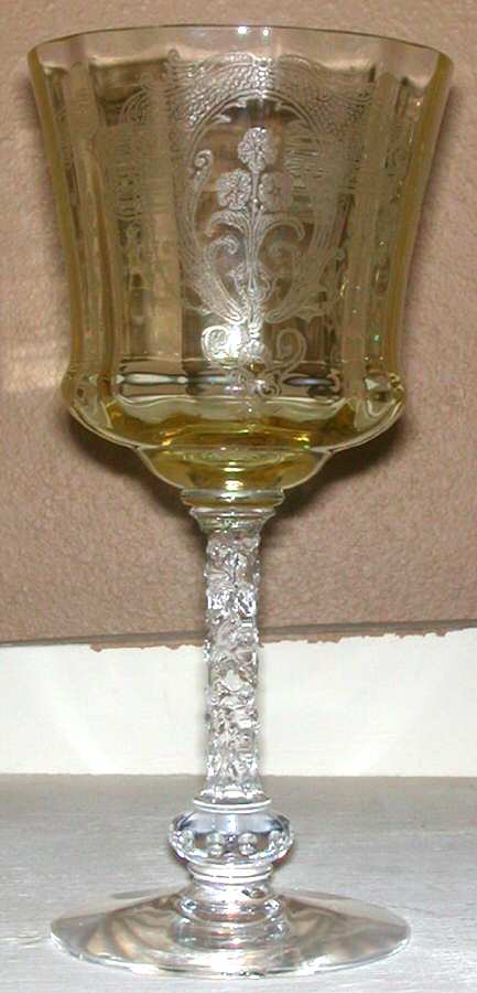 Alhambra Amber Water Goblet by Tiffin-Franciscan-1