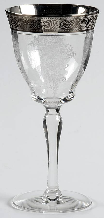 Athens Diana Clear (Platinum Encrusted) Wine Glass by Tiffin-Franciscan-1