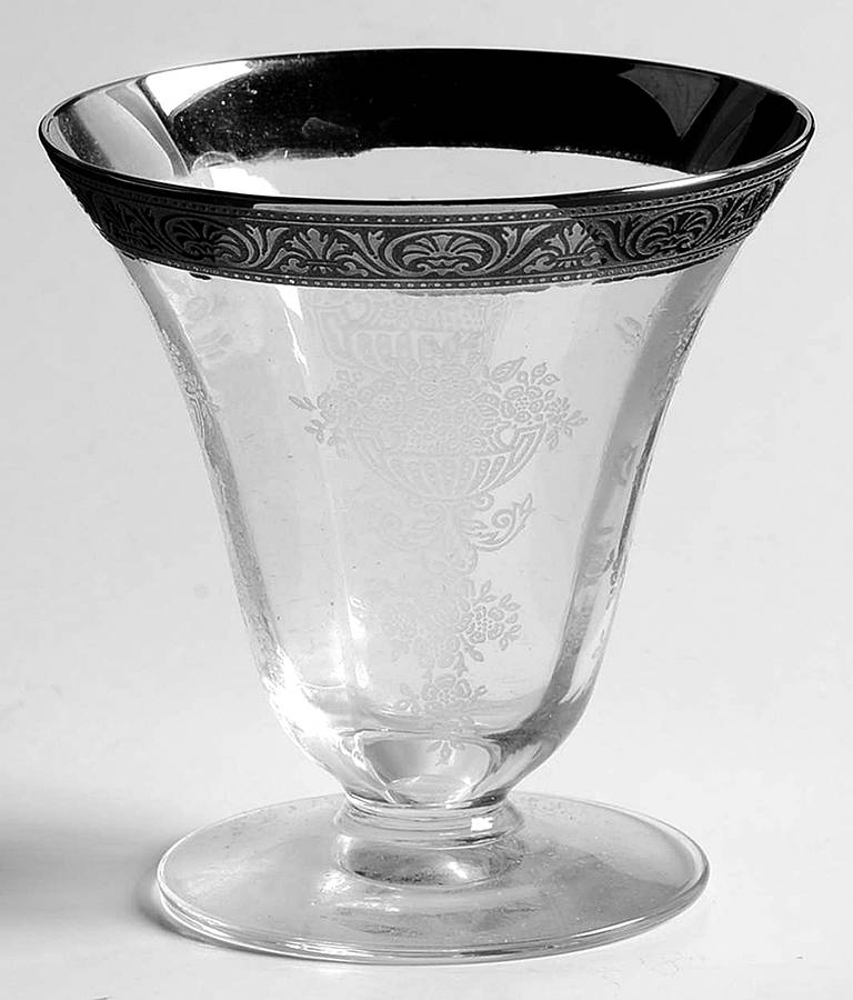 Athens Diana Clear (Platinum Encrusted) Oyster or Fruit Cocktail by Tiffin-Franciscan-1