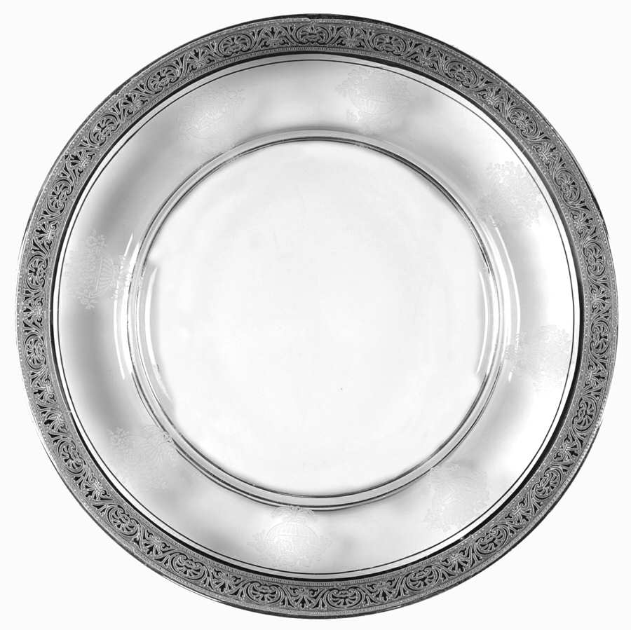 Athens Diana Clear (Platinum Encrusted) Salad Plate by Tiffin-Franciscan-1