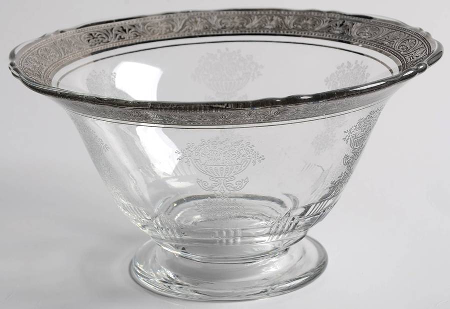 Athens Diana Clear (Platinum Encrusted) Mayonnaise Bowl, Bowl Only by Tiffin-Franciscan-1