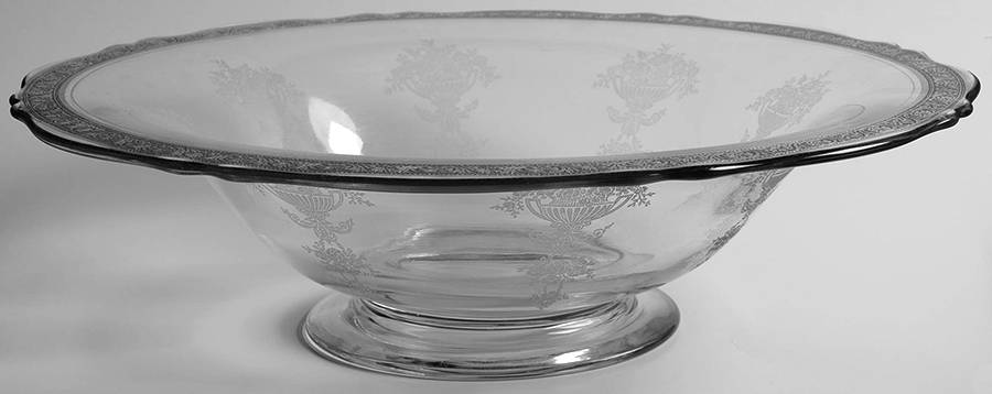 Athens Diana Clear (Platinum Encrusted) 11" Footed Centerpiece by Tiffin-Franciscan-1