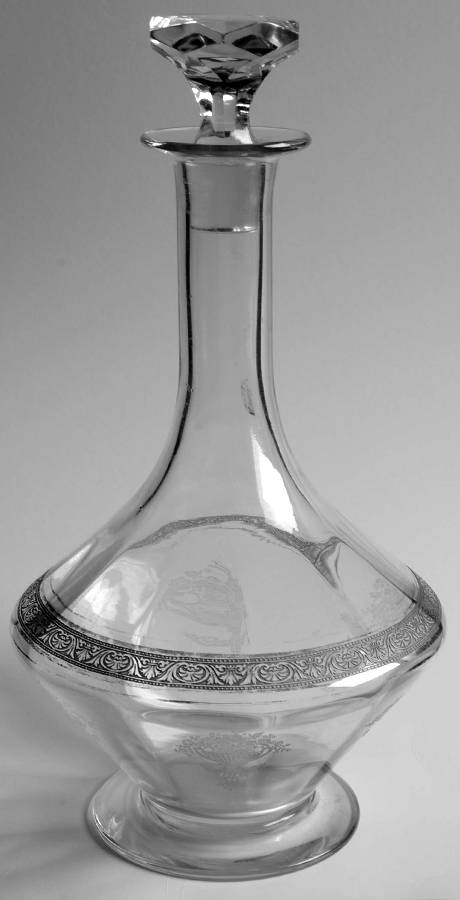 Athens Diana Clear (Platinum Encrusted) Decanter & Stopper by Tiffin-Franciscan-1