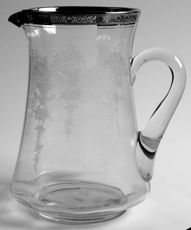 Athens Diana Clear (Platinum Encrusted) 64 Oz Pitcher by Tiffin-Franciscan-1