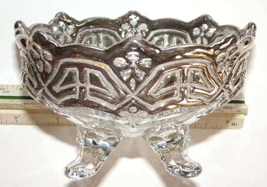 Athenia Silver Encrusted 5" 4-Toed Footed Bowl by Tiffin-Franciscan-1