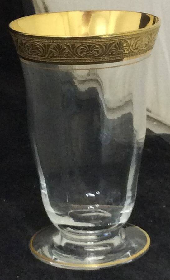 Athens Clear (Gold Encrusted, Optic) 5 Oz Flat Tumbler by Tiffin-Franciscan-1