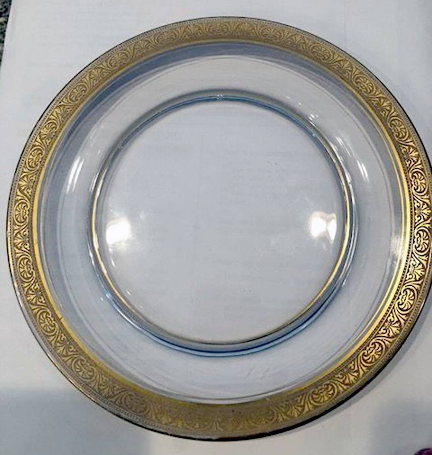 Athens Clear (Gold Encrusted, Optic) Salad Plate by Tiffin-Franciscan-1