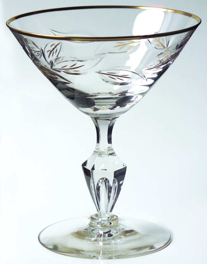 Autumn (Gold Encrusted Leaves) Champagne/Tall Sherbet by Tiffin-Franciscan-1