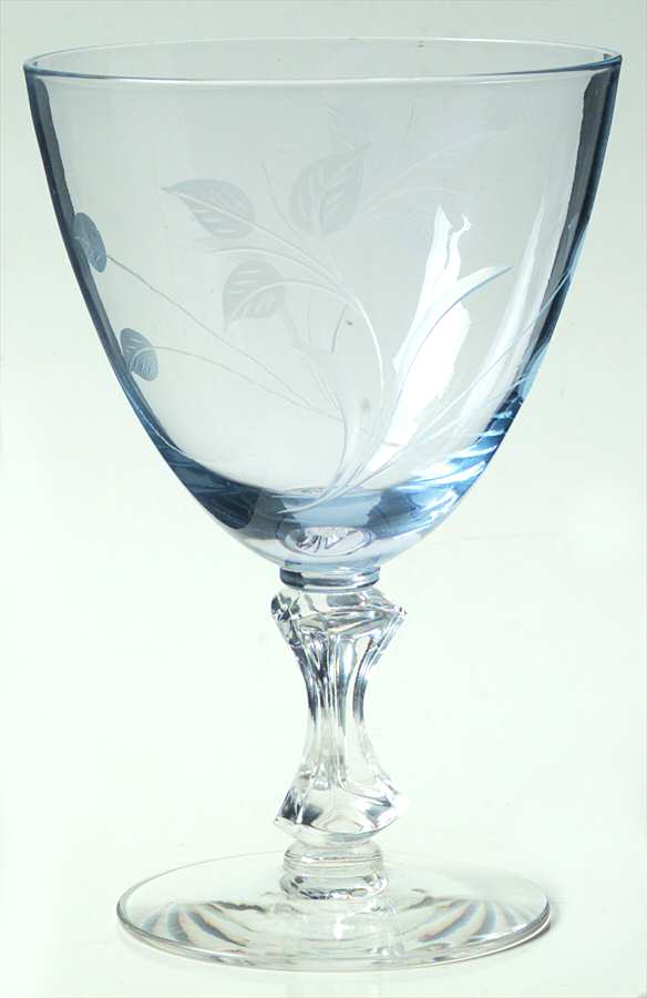 Blue Seranada Engraved Water Goblet by Tiffin-Franciscan-1