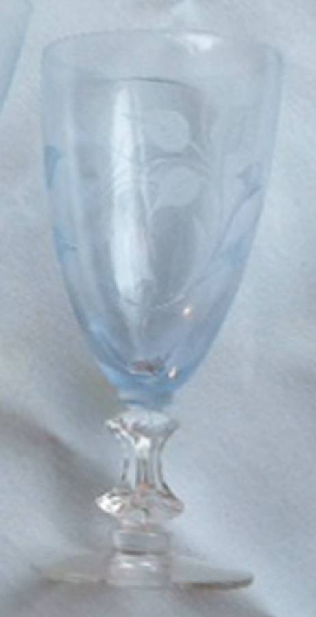 Blue Seranada Engraved Juice Glass by Tiffin-Franciscan-1