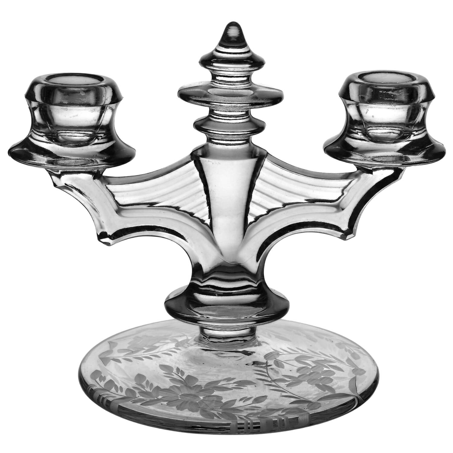 Byzantine Clear (Stem 15037) Double Light Candlestick by Tiffin-Franciscan-1