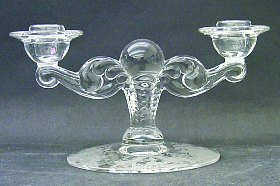 Byzantine Clear (Stem 15037) Double Light Candlestick by Tiffin-Franciscan-1