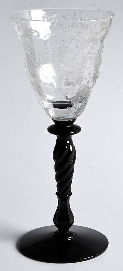 Byzantine Black (Clear Bowl) Wine Glass by Tiffin-Franciscan-1