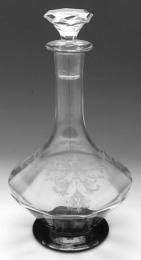 Byzantine Black (Clear Bowl) Decanter & Stopper by Tiffin-Franciscan-1