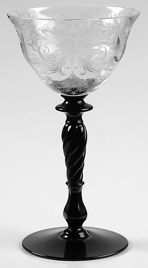 Byzantine Black (Clear Bowl) Liquor Cocktail by Tiffin-Franciscan-1