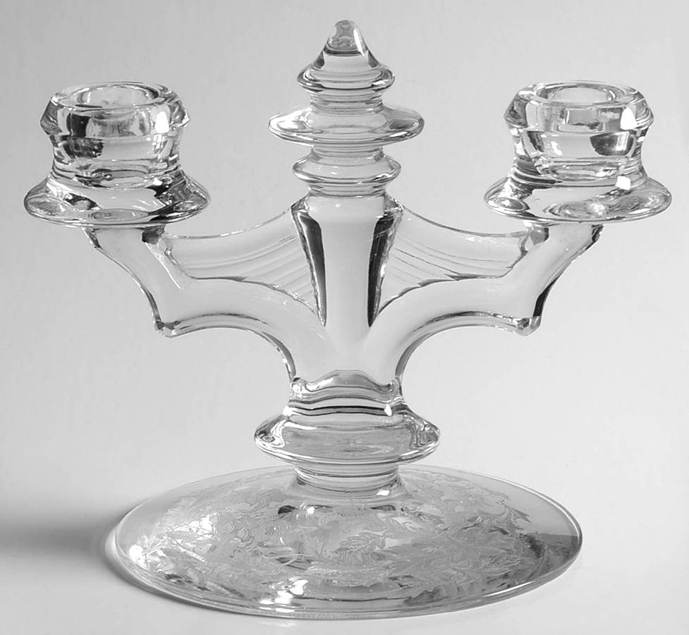 Cadena Clear Double Light Candlestick by Tiffin-Franciscan-1
